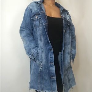 *NEVER WORN* Forever 21 LONG Denim Jean Jacket